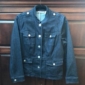 Chico’s platinum women’s dark denim jean  jacket